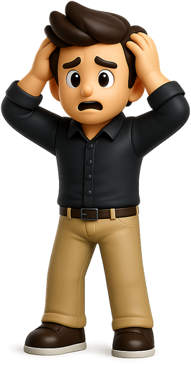 An overwhelmed business owner holding his head